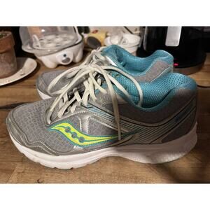 Saucony. Size 8 Cohesion Gray - S10471-16 Teal Yellow Silver